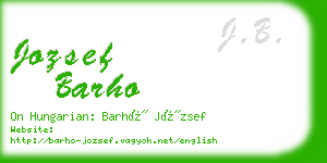 jozsef barho business card